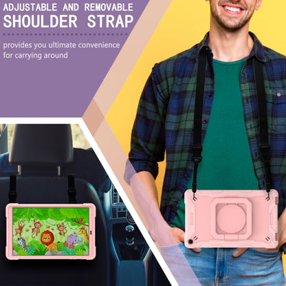 For Samsung Galaxy Tab A10.1 (2019) T510 Contrast Color Shockproof Robot Silicone + PC Case with Wristband Holder(Rose Gold) - Tab A 10.1 (2019) T510 / T515 by buy2fix | Online Shopping UK | buy2fix