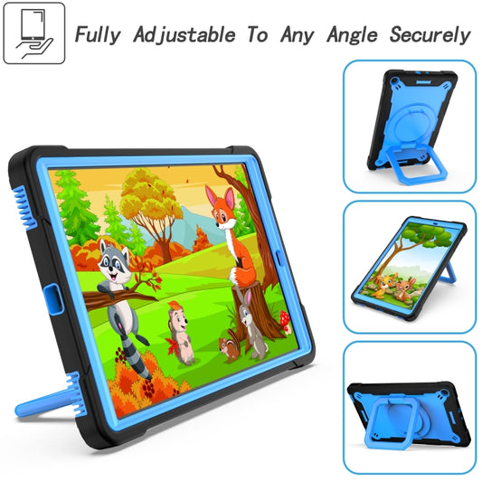 For Samsung Galaxy Tab A10.1 (2019) T510 Contrast Color Shockproof Robot Silicone + PC Case with Wristband Holder(Black + Blue) - Tab A 10.1 (2019) T510 / T515 by buy2fix | Online Shopping UK | buy2fix