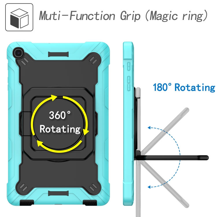 For Samsung Galaxy Tab A10.1 (2019) T510 Contrast Color Shockproof Robot Silicone + PC Case with Wristband Holder(Mint Green + Black) - Tab A 10.1 (2019) T510 / T515 by buy2fix | Online Shopping UK | buy2fix