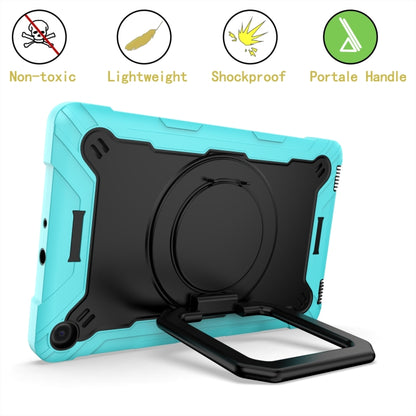 For Samsung Galaxy Tab A10.1 (2019) T510 Contrast Color Shockproof Robot Silicone + PC Case with Wristband Holder(Mint Green + Black) - Tab A 10.1 (2019) T510 / T515 by buy2fix | Online Shopping UK | buy2fix