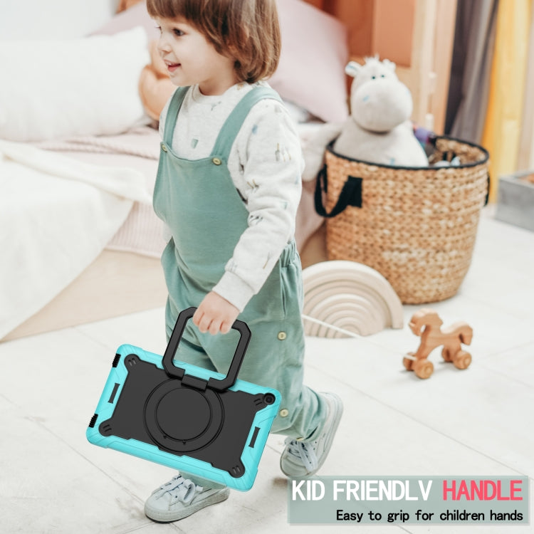 For Samsung Galaxy Tab A10.1 (2019) T510 Contrast Color Shockproof Robot Silicone + PC Case with Wristband Holder(Mint Green + Black) - Tab A 10.1 (2019) T510 / T515 by buy2fix | Online Shopping UK | buy2fix