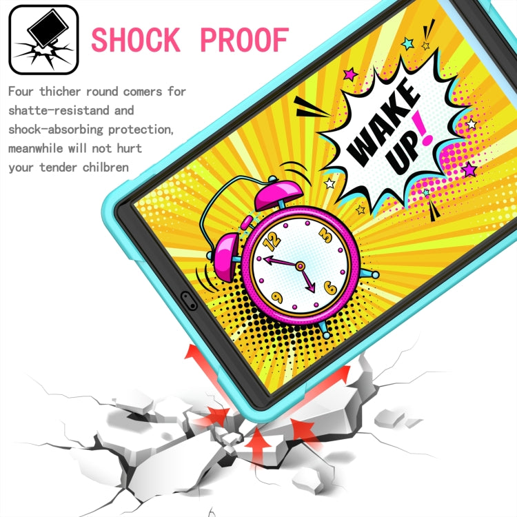 For Samsung Galaxy Tab A10.1 (2019) T510 Contrast Color Shockproof Robot Silicone + PC Case with Wristband Holder(Mint Green + Black) - Tab A 10.1 (2019) T510 / T515 by buy2fix | Online Shopping UK | buy2fix