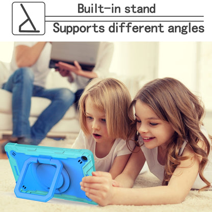 For Samsung Galaxy Tab A10.1 (2019) T510 Contrast Color Shockproof Robot Silicone + PC Case with Wristband Holder(Mint Green + Blue) - Tab A 10.1 (2019) T510 / T515 by buy2fix | Online Shopping UK | buy2fix