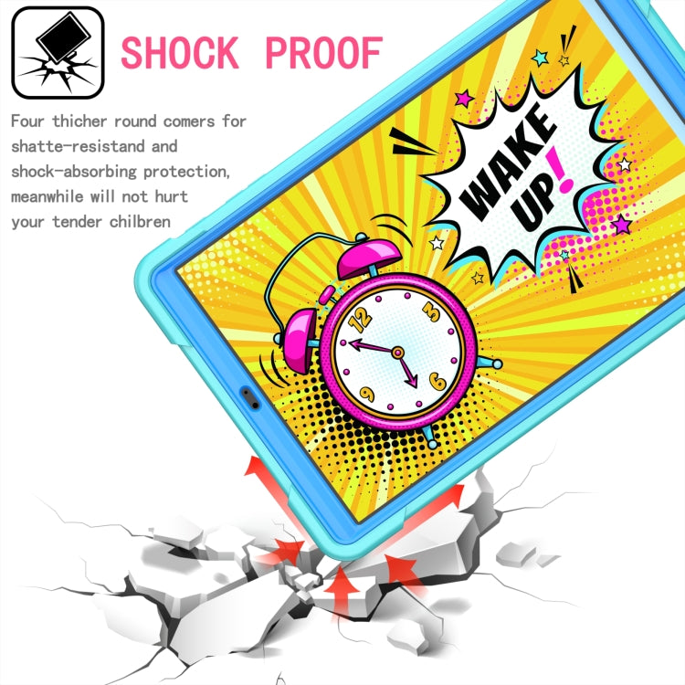 For Samsung Galaxy Tab A10.1 (2019) T510 Contrast Color Shockproof Robot Silicone + PC Case with Wristband Holder(Mint Green + Blue) - Tab A 10.1 (2019) T510 / T515 by buy2fix | Online Shopping UK | buy2fix