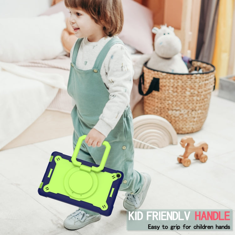 For Samsung Galaxy Tab A10.1 (2019) T510 Contrast Color Shockproof Robot Silicone + PC Case with Wristband Holder(Navy Blue + Yellow-green) - Tab A 10.1 (2019) T510 / T515 by buy2fix | Online Shopping UK | buy2fix
