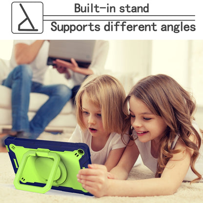 For Samsung Galaxy Tab A10.1 (2019) T510 Contrast Color Shockproof Robot Silicone + PC Case with Wristband Holder(Navy Blue + Yellow-green) - Tab A 10.1 (2019) T510 / T515 by buy2fix | Online Shopping UK | buy2fix