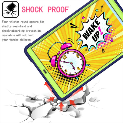 For Samsung Galaxy Tab A10.1 (2019) T510 Contrast Color Shockproof Robot Silicone + PC Case with Wristband Holder(Navy Blue + Yellow-green) - Tab A 10.1 (2019) T510 / T515 by buy2fix | Online Shopping UK | buy2fix