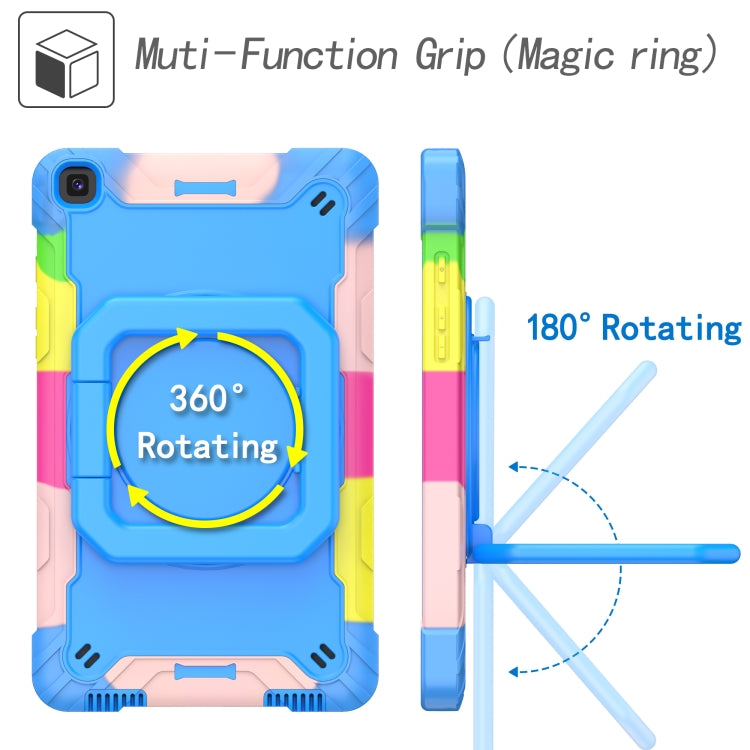 For Samsung Galaxy Tab A 8.0 (2019) T290 Contrast Color Shockproof Robot Silicone + PC Case with Wristband Holder(Camouflage + Blue) - Other Galaxy Tab PC by buy2fix | Online Shopping UK | buy2fix