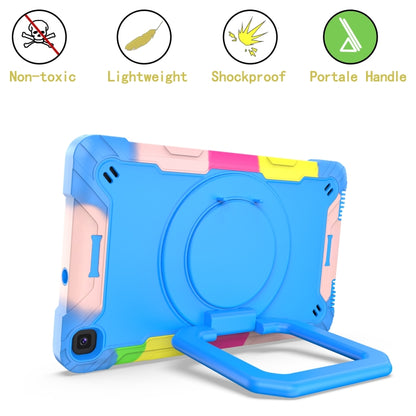 For Samsung Galaxy Tab A 8.0 (2019) T290 Contrast Color Shockproof Robot Silicone + PC Case with Wristband Holder(Camouflage + Blue) - Other Galaxy Tab PC by buy2fix | Online Shopping UK | buy2fix