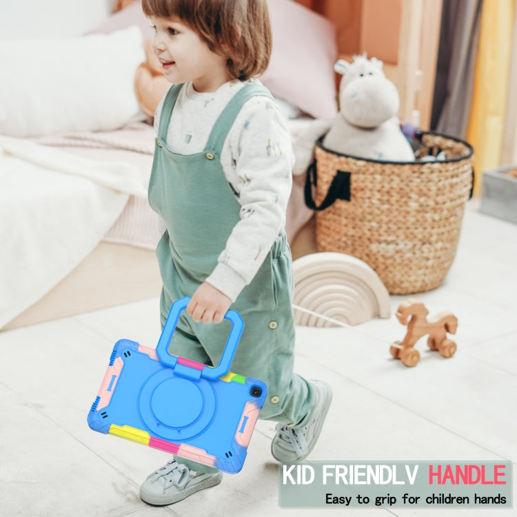 For Samsung Galaxy Tab A 8.0 (2019) T290 Contrast Color Shockproof Robot Silicone + PC Case with Wristband Holder(Camouflage + Blue) - Other Galaxy Tab PC by buy2fix | Online Shopping UK | buy2fix