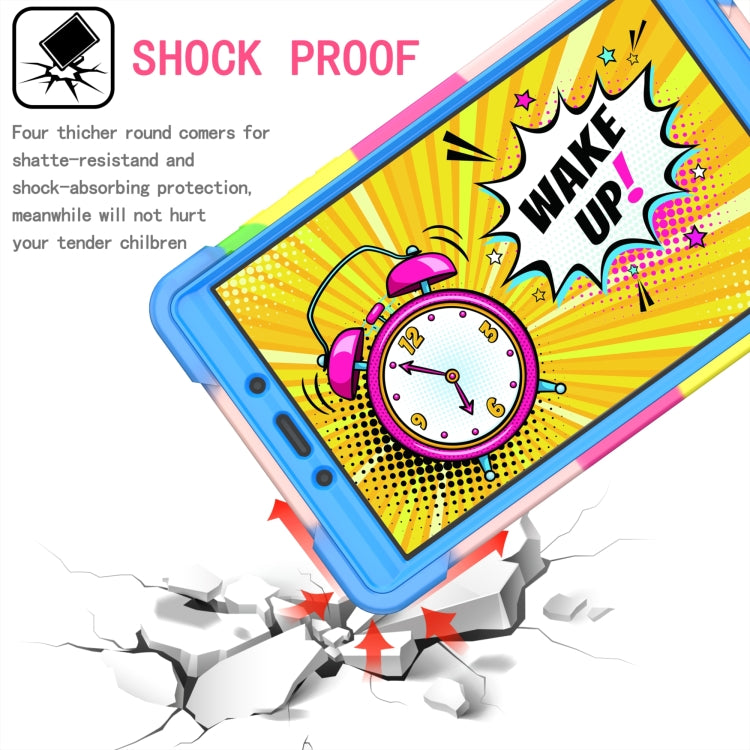 For Samsung Galaxy Tab A 8.0 (2019) T290 Contrast Color Shockproof Robot Silicone + PC Case with Wristband Holder(Camouflage + Blue) - Other Galaxy Tab PC by buy2fix | Online Shopping UK | buy2fix