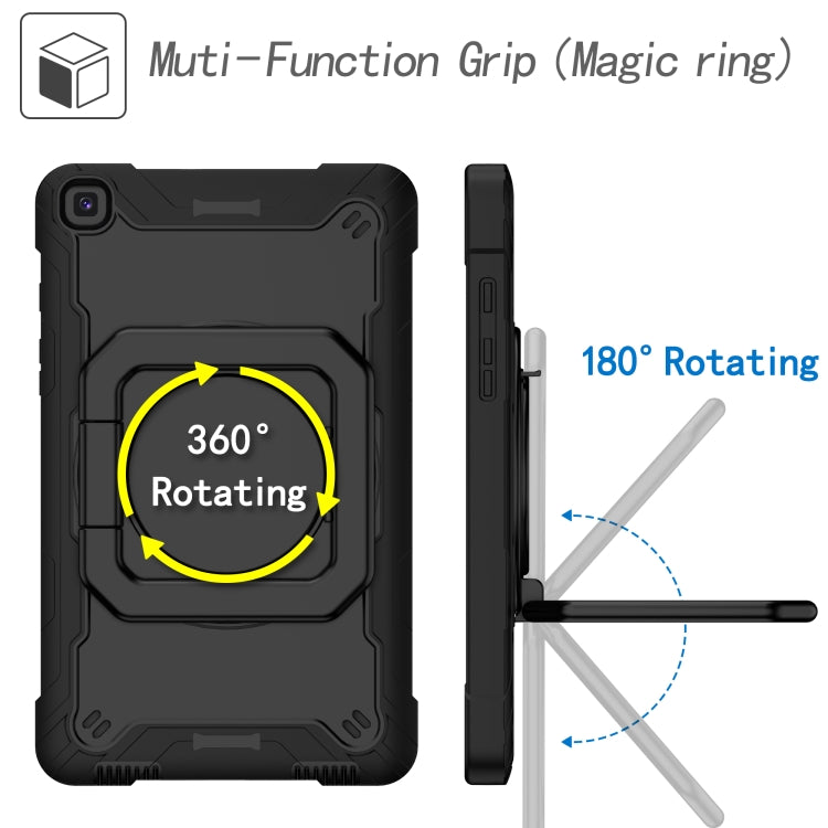 For Samsung Galaxy Tab A 8.0 (2019) T290 Contrast Color Shockproof Robot Silicone + PC Case with Wristband Holder(Black) - Other Galaxy Tab PC by buy2fix | Online Shopping UK | buy2fix