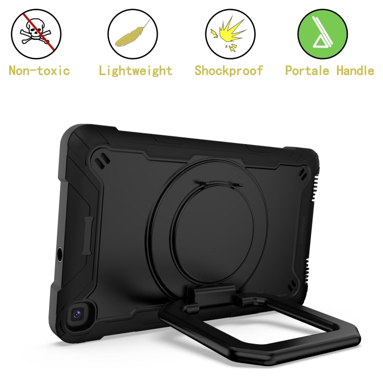 For Samsung Galaxy Tab A 8.0 (2019) T290 Contrast Color Shockproof Robot Silicone + PC Case with Wristband Holder(Black) - Other Galaxy Tab PC by buy2fix | Online Shopping UK | buy2fix