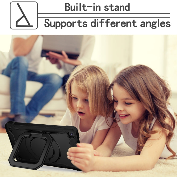 For Samsung Galaxy Tab A 8.0 (2019) T290 Contrast Color Shockproof Robot Silicone + PC Case with Wristband Holder(Black) - Other Galaxy Tab PC by buy2fix | Online Shopping UK | buy2fix