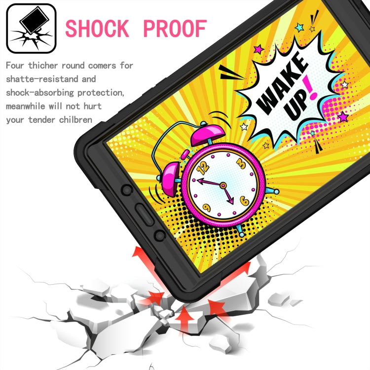 For Samsung Galaxy Tab A 8.0 (2019) T290 Contrast Color Shockproof Robot Silicone + PC Case with Wristband Holder(Black) - Other Galaxy Tab PC by buy2fix | Online Shopping UK | buy2fix