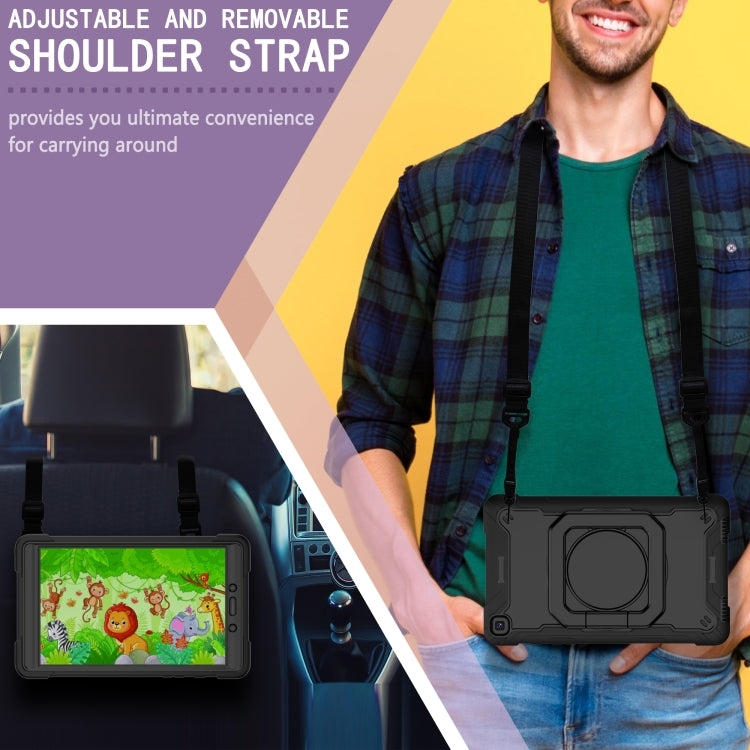 For Samsung Galaxy Tab A 8.0 (2019) T290 Contrast Color Shockproof Robot Silicone + PC Case with Wristband Holder(Black) - Other Galaxy Tab PC by buy2fix | Online Shopping UK | buy2fix