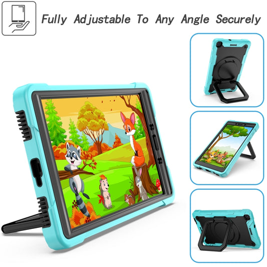 For Samsung Galaxy Tab A 8.0 (2019) T290 Contrast Color Shockproof Robot Silicone + PC Case with Wristband Holder(Mint Green + Black) - Other Galaxy Tab PC by buy2fix | Online Shopping UK | buy2fix