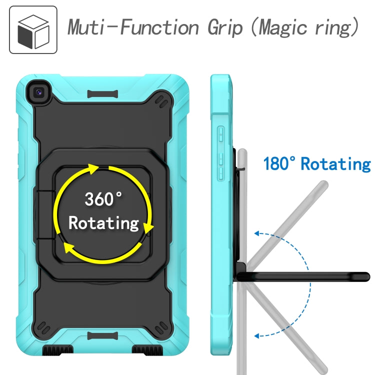 For Samsung Galaxy Tab A 8.0 (2019) T290 Contrast Color Shockproof Robot Silicone + PC Case with Wristband Holder(Mint Green + Black) - Other Galaxy Tab PC by buy2fix | Online Shopping UK | buy2fix