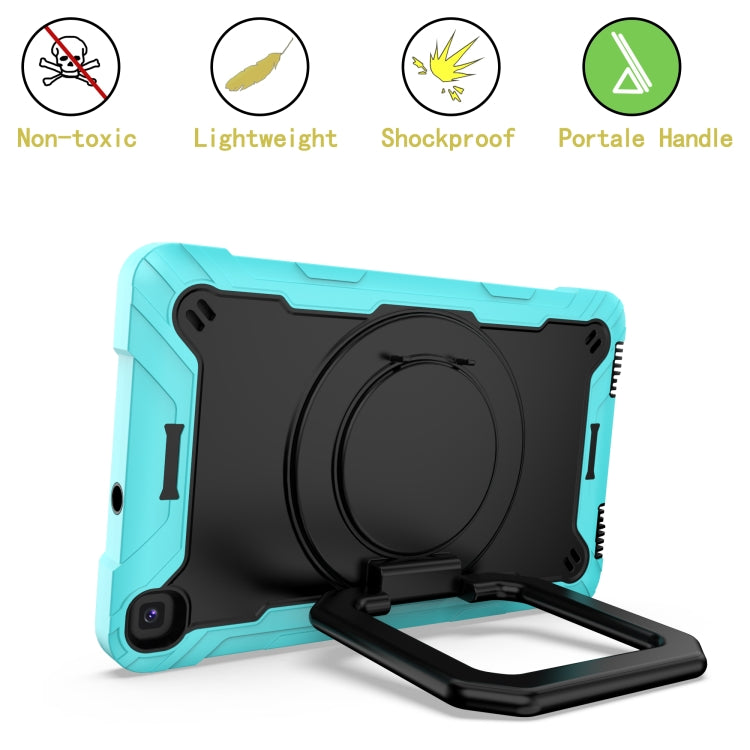 For Samsung Galaxy Tab A 8.0 (2019) T290 Contrast Color Shockproof Robot Silicone + PC Case with Wristband Holder(Mint Green + Black) - Other Galaxy Tab PC by buy2fix | Online Shopping UK | buy2fix