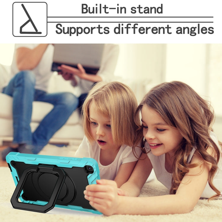 For Samsung Galaxy Tab A 8.0 (2019) T290 Contrast Color Shockproof Robot Silicone + PC Case with Wristband Holder(Mint Green + Black) - Other Galaxy Tab PC by buy2fix | Online Shopping UK | buy2fix
