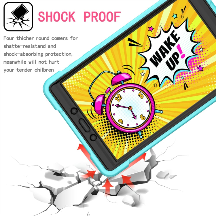 For Samsung Galaxy Tab A 8.0 (2019) T290 Contrast Color Shockproof Robot Silicone + PC Case with Wristband Holder(Mint Green + Black) - Other Galaxy Tab PC by buy2fix | Online Shopping UK | buy2fix