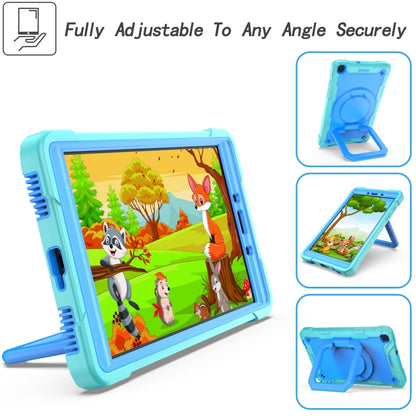 For Samsung Galaxy Tab A 8.0 (2019) T290 Contrast Color Shockproof Robot Silicone + PC Case with Wristband Holder(Mint Green + Blue) - Other Galaxy Tab PC by buy2fix | Online Shopping UK | buy2fix