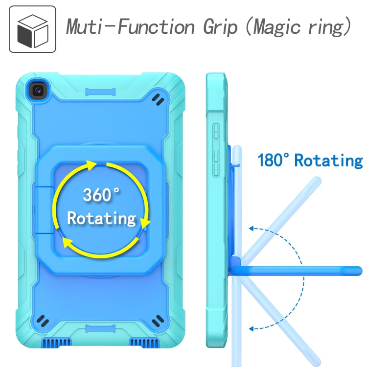 For Samsung Galaxy Tab A 8.0 (2019) T290 Contrast Color Shockproof Robot Silicone + PC Case with Wristband Holder(Mint Green + Blue) - Other Galaxy Tab PC by buy2fix | Online Shopping UK | buy2fix
