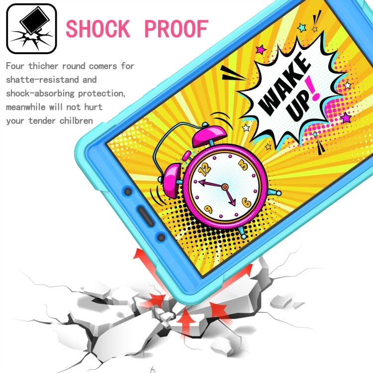 For Samsung Galaxy Tab A 8.0 (2019) T290 Contrast Color Shockproof Robot Silicone + PC Case with Wristband Holder(Mint Green + Blue) - Other Galaxy Tab PC by buy2fix | Online Shopping UK | buy2fix