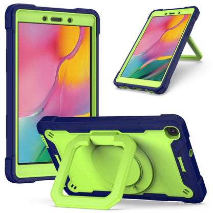 For Samsung Galaxy Tab A 8.0 (2019) T290 Contrast Color Shockproof Robot Silicone + PC Case with Wristband Holder(Navy Blue + Yellow-green) - Other Galaxy Tab PC by buy2fix | Online Shopping UK | buy2fix