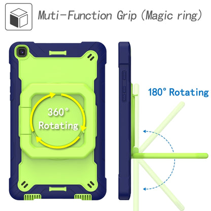 For Samsung Galaxy Tab A 8.0 (2019) T290 Contrast Color Shockproof Robot Silicone + PC Case with Wristband Holder(Navy Blue + Yellow-green) - Other Galaxy Tab PC by buy2fix | Online Shopping UK | buy2fix