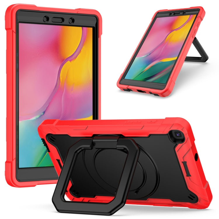 For Samsung Galaxy Tab A 8.0 (2019) T290 Contrast Color Shockproof Robot Silicone + PC Case with Wristband Holder(Red + Black) - Other Galaxy Tab PC by buy2fix | Online Shopping UK | buy2fix