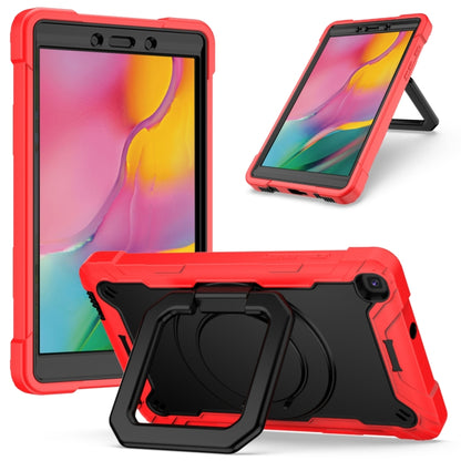 For Samsung Galaxy Tab A 8.0 (2019) T290 Contrast Color Shockproof Robot Silicone + PC Case with Wristband Holder(Red + Black) - Other Galaxy Tab PC by buy2fix | Online Shopping UK | buy2fix