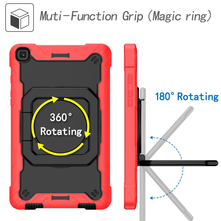 For Samsung Galaxy Tab A 8.0 (2019) T290 Contrast Color Shockproof Robot Silicone + PC Case with Wristband Holder(Red + Black) - Other Galaxy Tab PC by buy2fix | Online Shopping UK | buy2fix