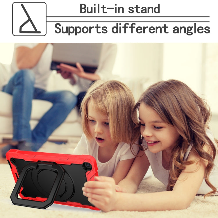 For Samsung Galaxy Tab A 8.0 (2019) T290 Contrast Color Shockproof Robot Silicone + PC Case with Wristband Holder(Red + Black) - Other Galaxy Tab PC by buy2fix | Online Shopping UK | buy2fix