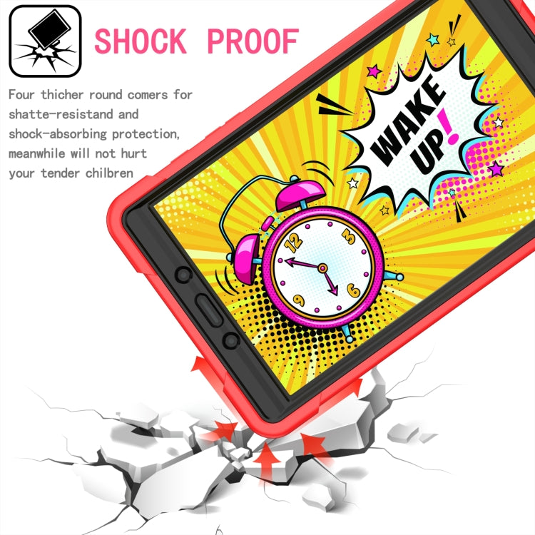 For Samsung Galaxy Tab A 8.0 (2019) T290 Contrast Color Shockproof Robot Silicone + PC Case with Wristband Holder(Red + Black) - Other Galaxy Tab PC by buy2fix | Online Shopping UK | buy2fix