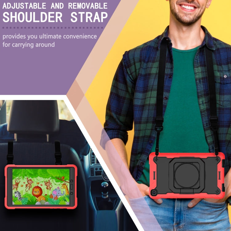 For Samsung Galaxy Tab A 8.0 (2019) T290 Contrast Color Shockproof Robot Silicone + PC Case with Wristband Holder(Red + Black) - Other Galaxy Tab PC by buy2fix | Online Shopping UK | buy2fix