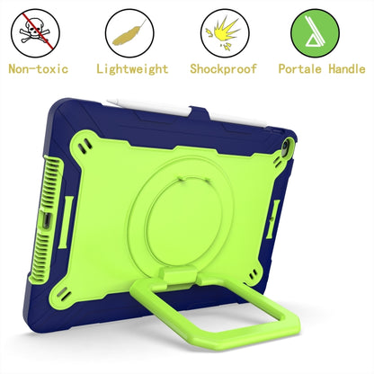 For iPad 10.2 2021 / 2020 / 2019 Contrast Color Shockproof Robot Silicone + PC Case with Wristband Holder(Navy Blue + Yellow-green) - iPad 10.2 Cases by buy2fix | Online Shopping UK | buy2fix
