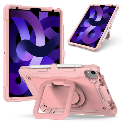 Contrast Color Shockproof Robot Silicone + PC Case with Wristband Holder For iPad Air 2022 / 2020 10.9(Rose Gold) - iPad Air (2022) / (2020) 10.9 Cases by buy2fix | Online Shopping UK | buy2fix