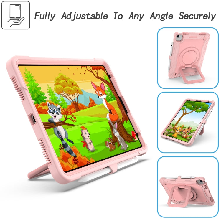 Contrast Color Shockproof Robot Silicone + PC Case with Wristband Holder For iPad Air 2022 / 2020 10.9(Rose Gold) - iPad Air (2022) / (2020) 10.9 Cases by buy2fix | Online Shopping UK | buy2fix