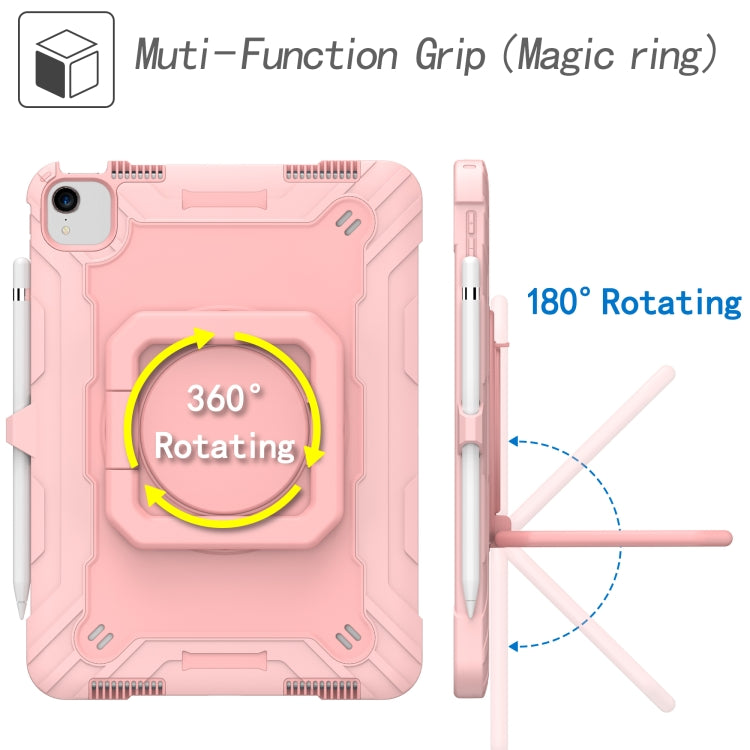Contrast Color Shockproof Robot Silicone + PC Case with Wristband Holder For iPad Air 2022 / 2020 10.9(Rose Gold) - iPad Air (2022) / (2020) 10.9 Cases by buy2fix | Online Shopping UK | buy2fix