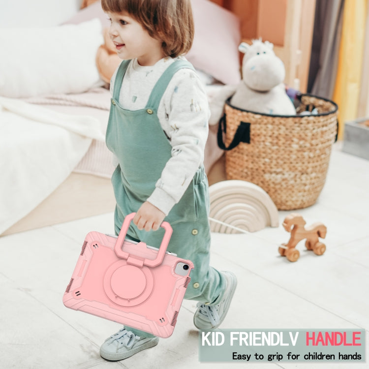 Contrast Color Shockproof Robot Silicone + PC Case with Wristband Holder For iPad Air 2022 / 2020 10.9(Rose Gold) - iPad Air (2022) / (2020) 10.9 Cases by buy2fix | Online Shopping UK | buy2fix