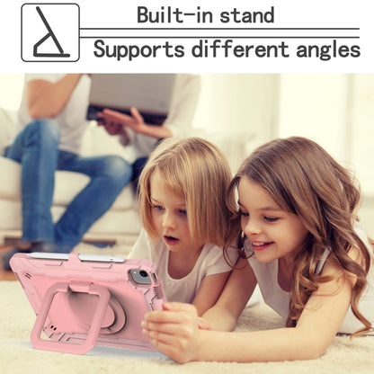 Contrast Color Shockproof Robot Silicone + PC Case with Wristband Holder For iPad Air 2022 / 2020 10.9(Rose Gold) - iPad Air (2022) / (2020) 10.9 Cases by buy2fix | Online Shopping UK | buy2fix