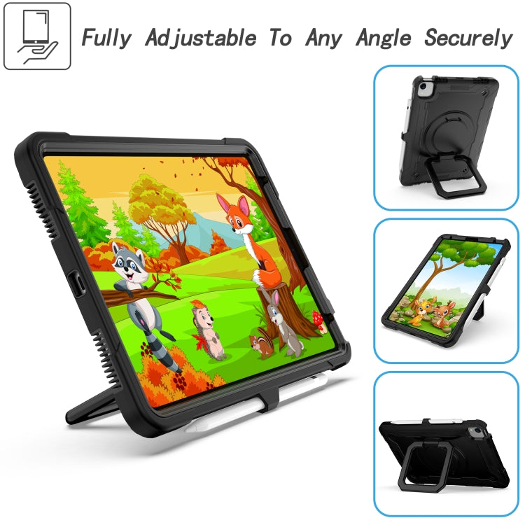 Contrast Color Shockproof Robot Silicone + PC Case with Wristband Holder For iPad Air 2022 / 2020 10.9(Black) - iPad Air (2022) / (2020) 10.9 Cases by buy2fix | Online Shopping UK | buy2fix