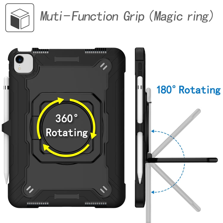 Contrast Color Shockproof Robot Silicone + PC Case with Wristband Holder For iPad Air 2022 / 2020 10.9(Black) - iPad Air (2022) / (2020) 10.9 Cases by buy2fix | Online Shopping UK | buy2fix