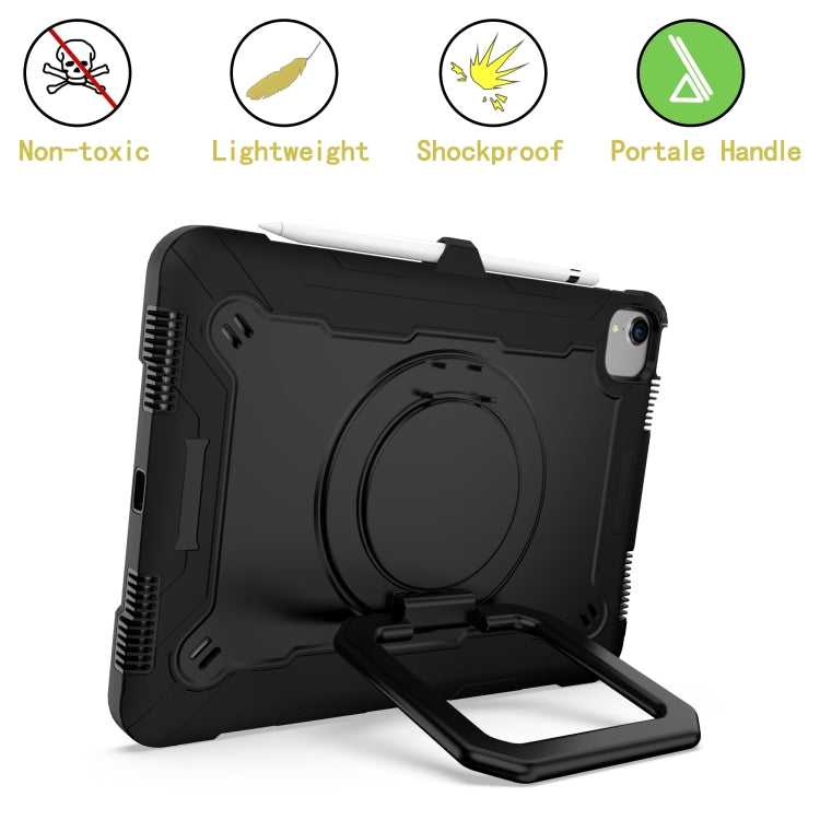 Contrast Color Shockproof Robot Silicone + PC Case with Wristband Holder For iPad Air 2022 / 2020 10.9(Black) - iPad Air (2022) / (2020) 10.9 Cases by buy2fix | Online Shopping UK | buy2fix