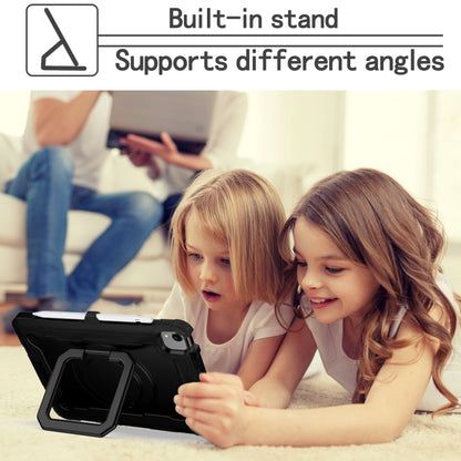 Contrast Color Shockproof Robot Silicone + PC Case with Wristband Holder For iPad Air 2022 / 2020 10.9(Black) - iPad Air (2022) / (2020) 10.9 Cases by buy2fix | Online Shopping UK | buy2fix