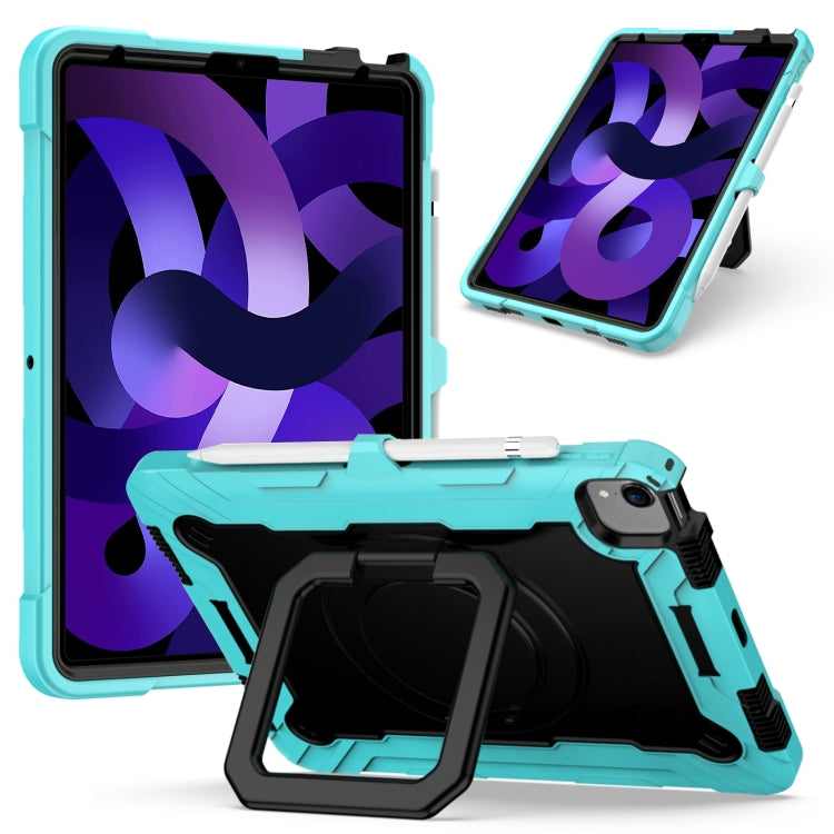 Contrast Color Shockproof Robot Silicone + PC Case with Wristband Holder For iPad Air 2022 / 2020 10.9(Mint Green + Black) - iPad Air (2022) / (2020) 10.9 Cases by buy2fix | Online Shopping UK | buy2fix