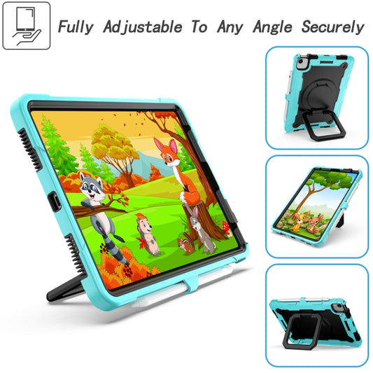 Contrast Color Shockproof Robot Silicone + PC Case with Wristband Holder For iPad Air 2022 / 2020 10.9(Mint Green + Black) - iPad Air (2022) / (2020) 10.9 Cases by buy2fix | Online Shopping UK | buy2fix