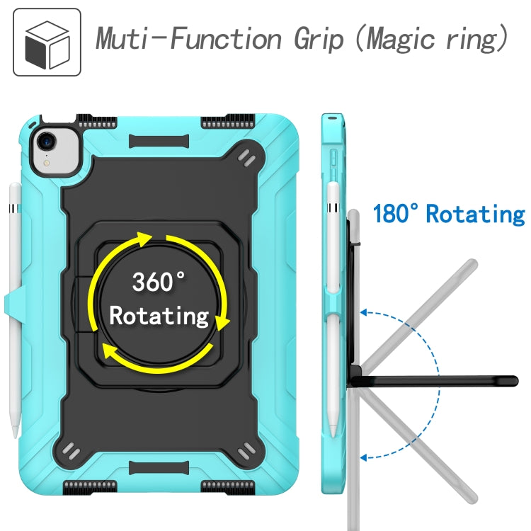 Contrast Color Shockproof Robot Silicone + PC Case with Wristband Holder For iPad Air 2022 / 2020 10.9(Mint Green + Black) - iPad Air (2022) / (2020) 10.9 Cases by buy2fix | Online Shopping UK | buy2fix