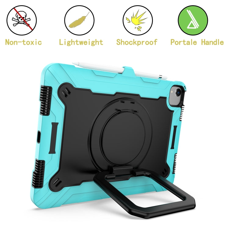 Contrast Color Shockproof Robot Silicone + PC Case with Wristband Holder For iPad Air 2022 / 2020 10.9(Mint Green + Black) - iPad Air (2022) / (2020) 10.9 Cases by buy2fix | Online Shopping UK | buy2fix